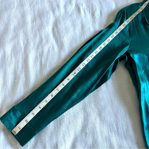 Jaclyn Smith Womens Button Up LS Blouse Sz XL Shimmery Old Money Office Siren - Picture 7 of 10